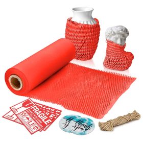 Honeycomb Packing Paper (Red), 15-Inch Width, 100-Foot Roll