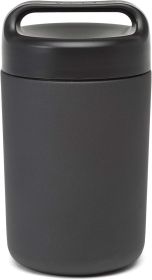Goodful Stainless Steel Food Jar, Double Wall Vacuum Sealed Insulated Food Storage Container with Carry Handle Lid, 16-Ounce, Gray
