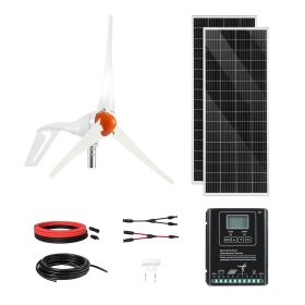 12V 400W Solar Wind Power Kit (Number of Solar Panels x Power: 2x100W, Style: Without Battery)